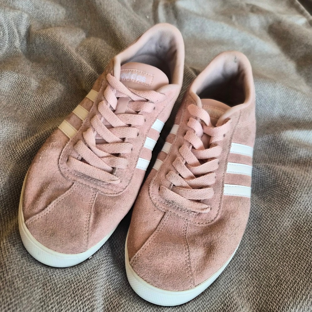 Adidas Neo Womens 8 VL Court Suede Low Top Sneaker Dust Pink Skater Barbiecore